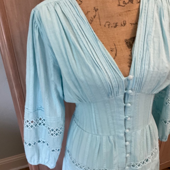 Max Studio Blue Gray Pleated Maxi Dress - Picture 6 of 16